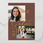 Invitation En Aluminium Boho minimal moderne | Graduation Photo Party (Recto)