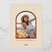 Invitation En Aluminium Boho moderne Chic Rétro Mariage Or (Verso)