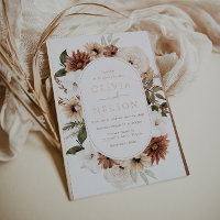 Boho moderne Rose cadre Floral Mariage or