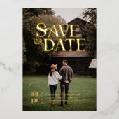Invitation En Aluminium Boho moderne simple | Photo Enregistrer la date (Recto)