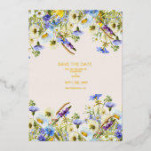 Invitation En Aluminium Boho Neutral Aquarelle Fleur sauvage Mariage Foil  (Recto)