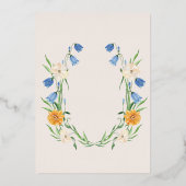 Invitation En Aluminium Boho Neutral Aquarelle Fleur sauvage Mariage Foil  (Verso)