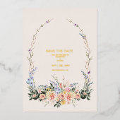 Invitation En Aluminium Boho Neutral Aquarelle Fleur sauvage Mariage Foil (Recto)