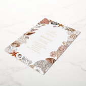 Invitation En Aluminium Boho Ocean Seashells Coral Beach Mariage unique (Rotation)