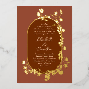 Invitation En Aluminium Boho Or Terracotta Frame Wreath Floral Mariage
