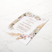 Invitation En Aluminium Boho Pampas Grass Beach Floral Mariage (Rotation)