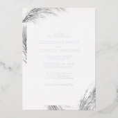 Invitation En Aluminium Boho Pampas Mariage Argent (Recto)
