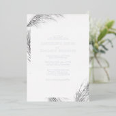 Invitation En Aluminium Boho Pampas Mariage Argent (Debout devant)