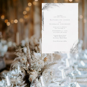 Invitation En Aluminium Boho Pampas Mariage Argent