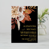 Invitation En Aluminium Boho Rust Terracotta séché Fan Fleurs Mariage (Debout devant)