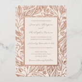 Invitation En Aluminium Boho Rustique Mariage Botanique Rose Or (Recto)