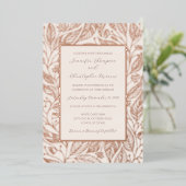 Invitation En Aluminium Boho Rustique Mariage Botanique Rose Or (Debout devant)