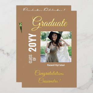 Invitation En Aluminium Boho Tan Modern Photo Collage Party Graduation