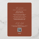 Invitation En Aluminium Boho Terracotta Avec RSVP QR Code Mariage (Verso)