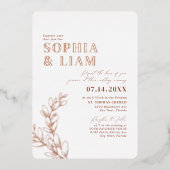 Invitation En Aluminium Boho Terracotta Avec RSVP QR Code Mariage (Recto)