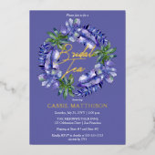 Invitation En Aluminium Boho Tropical Feuilles Lavender Green Bridal Tea (Recto)