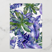 Invitation En Aluminium Boho Tropical Feuilles Lavender Green Bridal Tea (Verso)