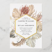Invitation En Aluminium Boho Tropical Love Mariage Gold (Recto)