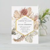 Invitation En Aluminium Boho Tropical Love Mariage Gold (Debout devant)