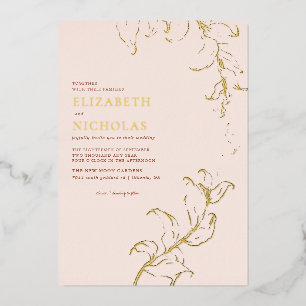 Invitation En Aluminium Boho Vintage Feuilles Rustique Automne Terracotta