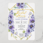 Invitation En Aluminium Boho Violets violets Fête des mariées géométrique  (Recto)