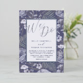 Invitation En Aluminium Boho Wild Flowers violet et Mariage de script d'ar (Debout devant)
