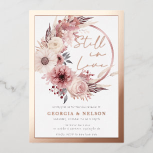 Invitation En Aluminium Boho Wreath Toujours Dans L'Amour Vow Renouvelleme