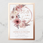 Invitation En Aluminium Boho Wreath Toujours Dans L'Amour Vow Renouvelleme (Recto)