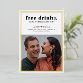 Invitation En Aluminium Boissons Gratuites FOIL Amusants Mariage Enregistr (Debout devant)