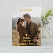 Invitation En Aluminium Boissons, nourriture et mauvais mouvements de dans (Debout devant)