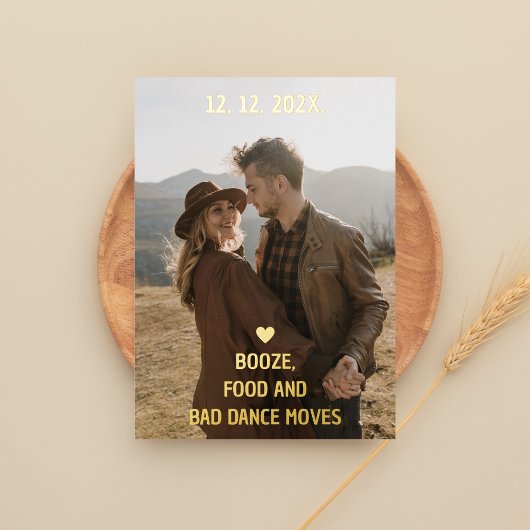 Invitation En Aluminium Boissons, nourriture et mauvais mouvements de dans