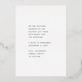 Invitation En Aluminium BOLD Ultra Modern Gold Photo Économisez Notre Date (Verso)