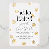 Invitation En Aluminium Bonjour Baby Boho Sunshine Baby shower (Recto)