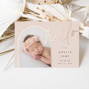 Invitation En Aluminium Bonjour Bébé Annonce de naissance en aluminium