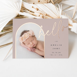 Invitation En Aluminium Bonjour Bébé Annonce de naissance en aluminium