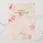 Invitation En Aluminium Bonne Valentines Day Abstrait Art Foil Card (Recto)