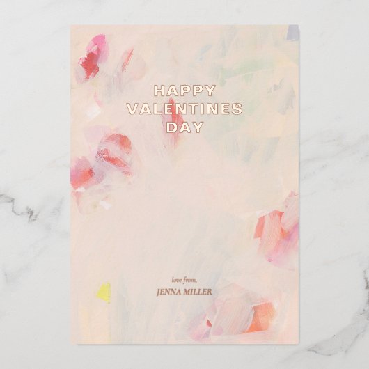 Invitation En Aluminium Bonne Valentines Day Abstrait Art Foil Card (Recto)