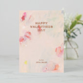 Invitation En Aluminium Bonne Valentines Day Abstrait Art Foil Card (Debout devant)