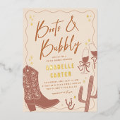 Invitation En Aluminium Boots et Fête des mariées Bubbly (Recto)