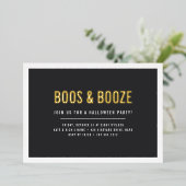 Invitation En Aluminium Booze & Booze Adult Halloween Party (Debout devant)