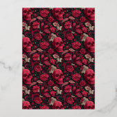 Invitation En Aluminium Bordeaux Gothic Paisley Wedding (Verso)