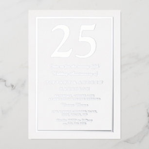 Invitation En Aluminium Bordure argent 25e anniversaire de mariage Argent