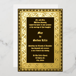 Invitation En Aluminium Bordure de l'ère victorienne vintage 1882