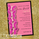Invitation En Aluminium Bordure de papillon dimensionnel bat mitzvah<br><div class="desc">Bar Mitzvah and Bat Mitzvah invitation sets design by Umua. Printed and shipped by Zazzle or its partenaires.</div>