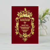Invitation En Aluminium Bordure de rocailles de dragon baroque rococo du 1 (Debout devant)