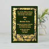 Invitation En Aluminium Bordure de style Arts & Crafts à base de glands et (Debout devant)