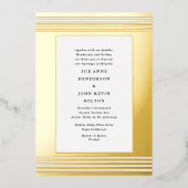 Invitation En Aluminium Bordure élégante | Yellow Real Gold Mariage (Recto)