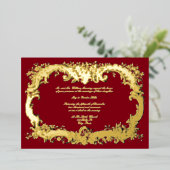 Invitation En Aluminium Bordure Florale Baroque Rococo (Debout devant)