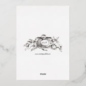 Invitation En Aluminium Bordure Florale Baroque Rococo Avec Deux Coeurs (Verso)