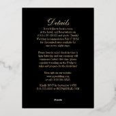 Invitation En Aluminium Bordure métal or noir gothique (Verso)